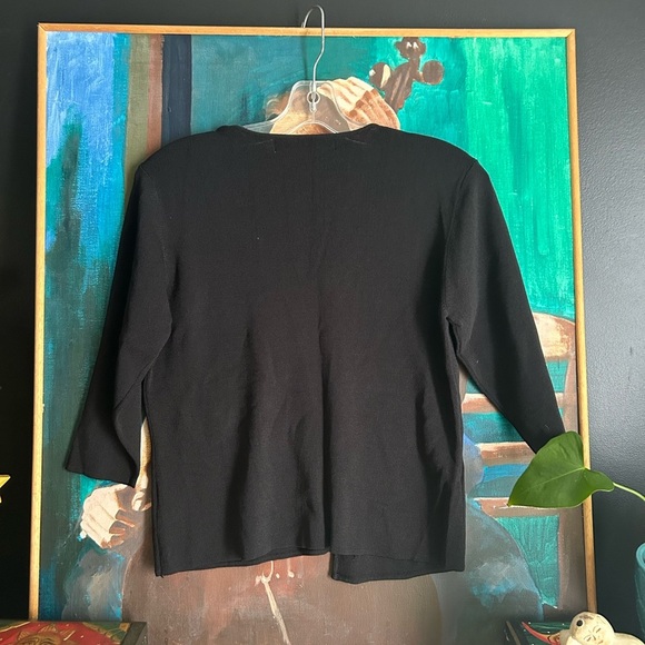 Jamie Sadock Elegant Black Knit Top M - Picture 12 of 13